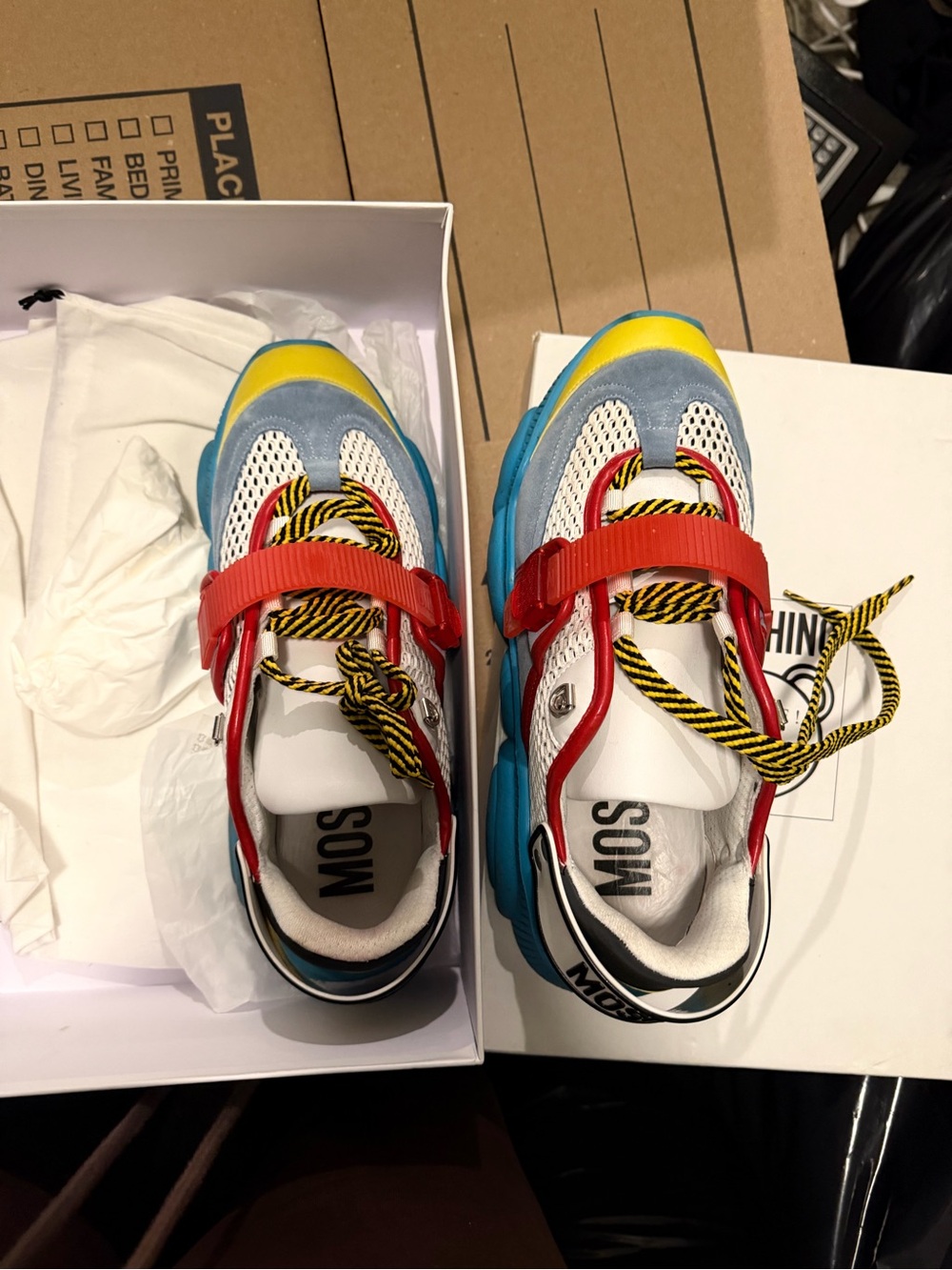 Moschino Multicolor Chunky Sneakers - Yellow, Blue, Red - Picture 6 of 10